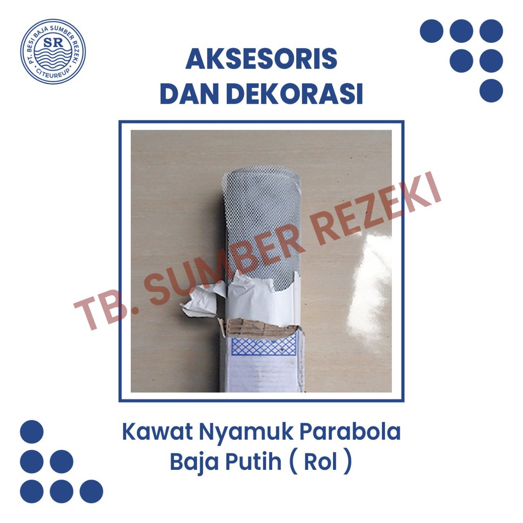 Kawat Nyamuk Parabola Baja Putih ( Rol )