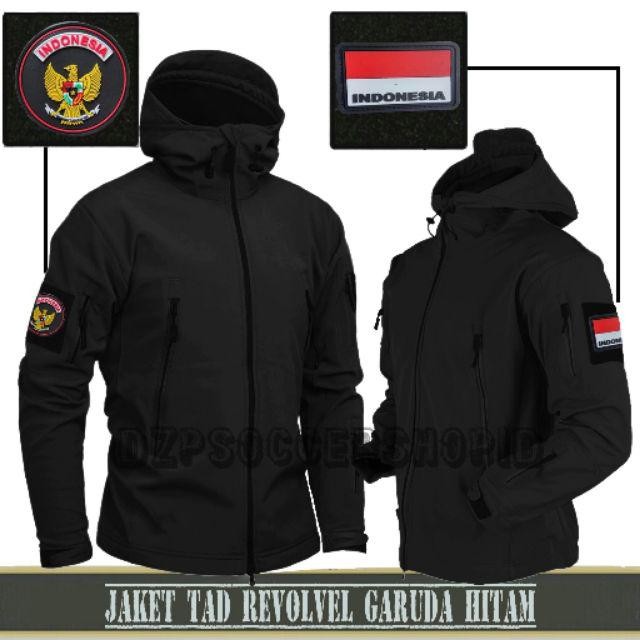 Jaket TAD Army Tactical Anti Air Free Logo Indonesia Garuda Jaket Bravo-HITAM