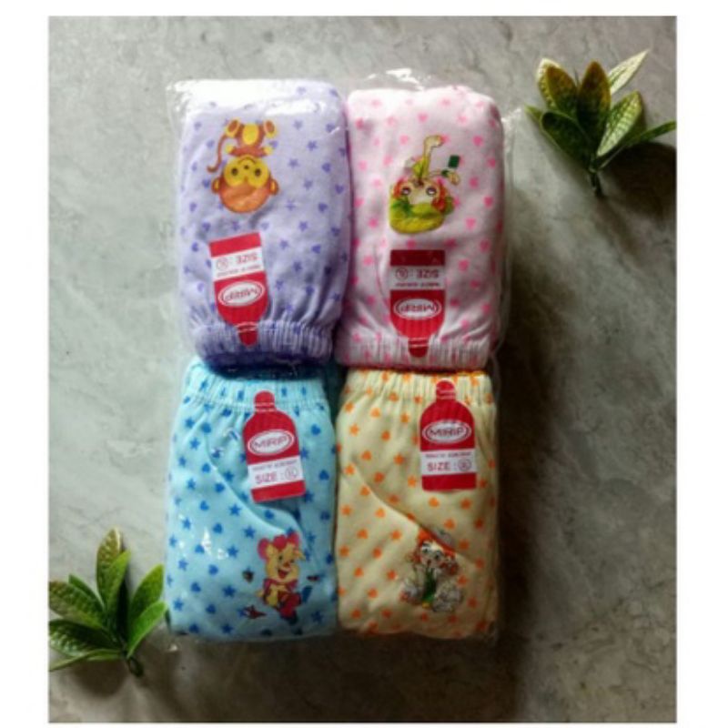 12 pcs celana dalam anak cewek karakter murah merk mirip bahan katun motif polkadot