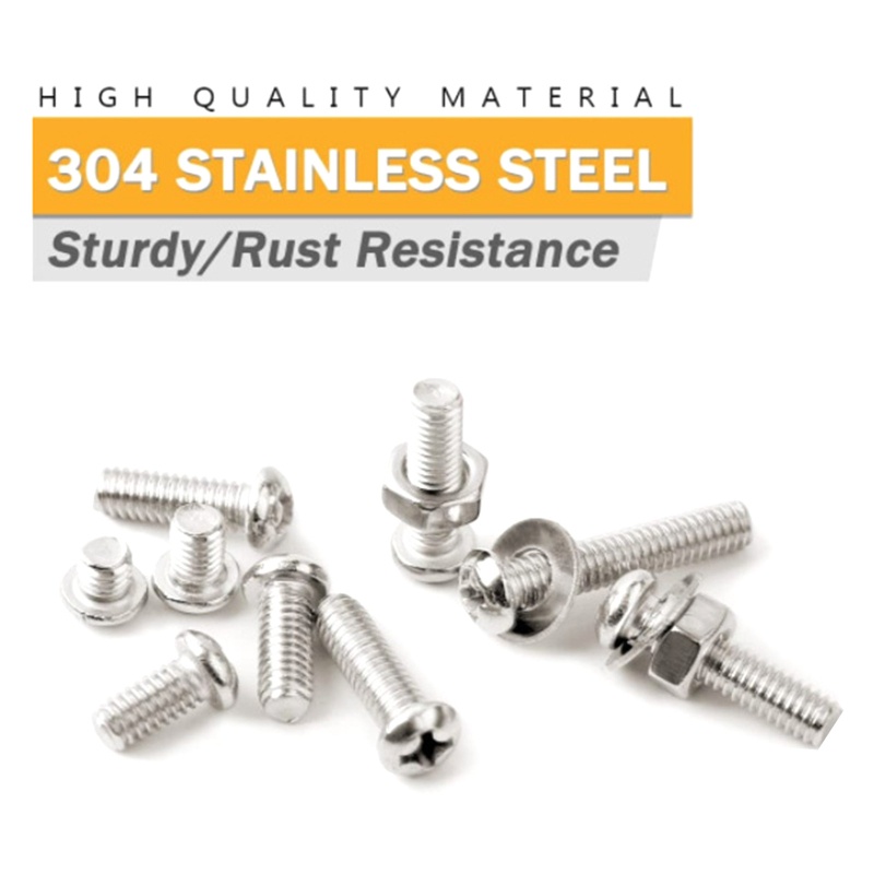 Gro 810pcs Sekrup Self Tapping Drywall M3 Metric Phillips Pan Untuk Head Screw Durab