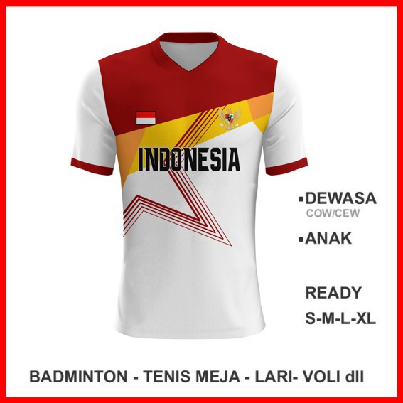 Baju Kaos Jersey Olahraga Badminton Pingpong Lari Volly 1327 - Kaos Jersey Custom Satuan