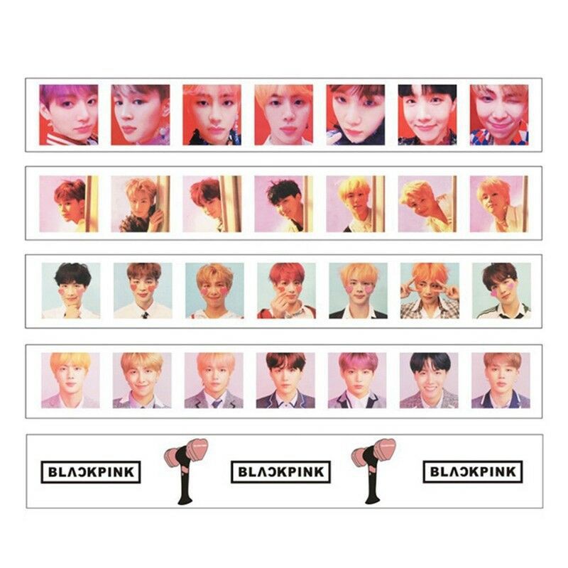 

( BTS ) Yo Yo Store KPOP BTS BLACKPINK Washi Tape Paper Maksing Cute DIY Stickers Fans