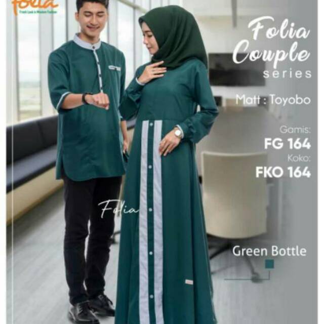 Koko folia fkd164 hijau botol kurta toyobo Koko Pakistan atasan pria Koko kurta