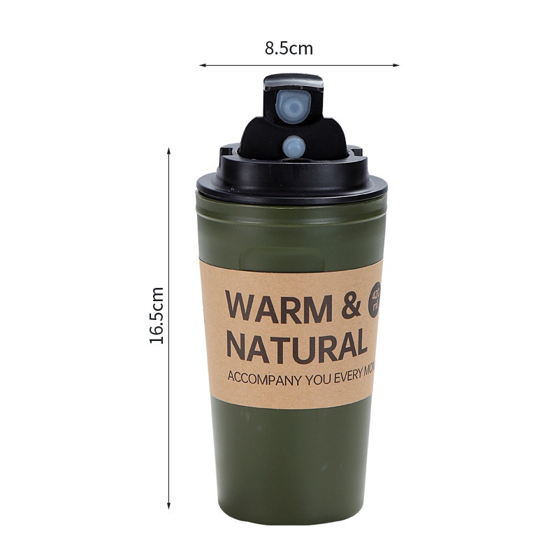 ღ 500Ml Kreatif Kasual Cangkir Air Yang Nyaman Botol Pekerja Kantor Cangkir Kopi Kebocoran-Bukti Plastik Kaca Air untuk mahasiswa Outdoor Camping Air Minum
