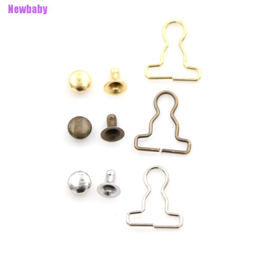 (Newbaby) 20pcs / Set Buckle Metal Mini 9mm Untuk Aksesoris Pakaian Boneka BJD 1 / 6 DIY
