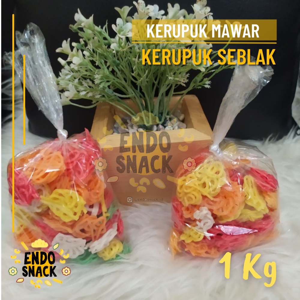 1 Kg Kerupuk mawar untuk seblak, digoreng