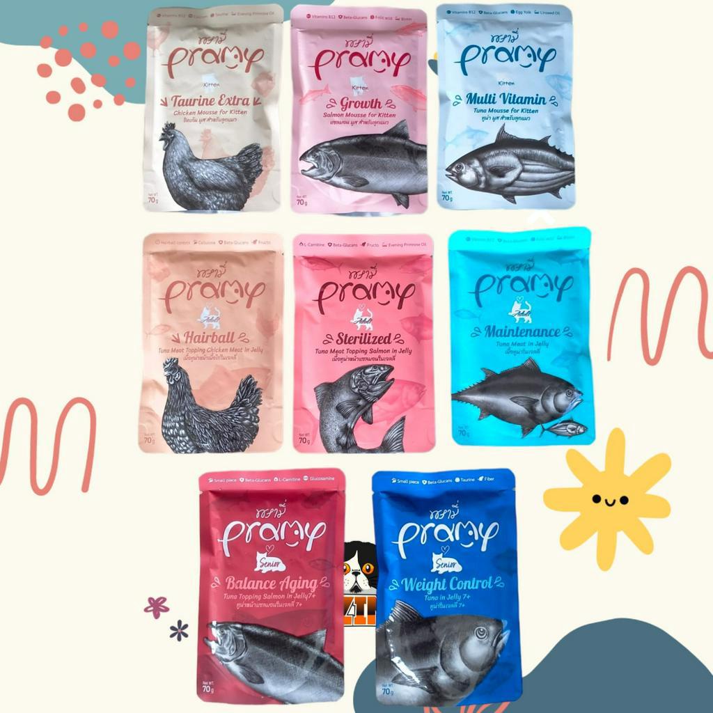 PRAMY CAT POUCH 70gr Makanan Basah Kucing Kitten Adult Senior 70gr