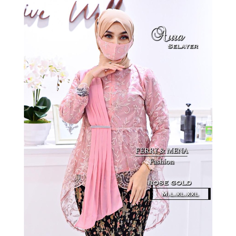 SET KEBAYA SELENDANG TILLE/KEBAYA MODERN/BAJU KEBAYA BRUKAT/KEBAYA WISUDA/ KEBAYA TILLE MODERN