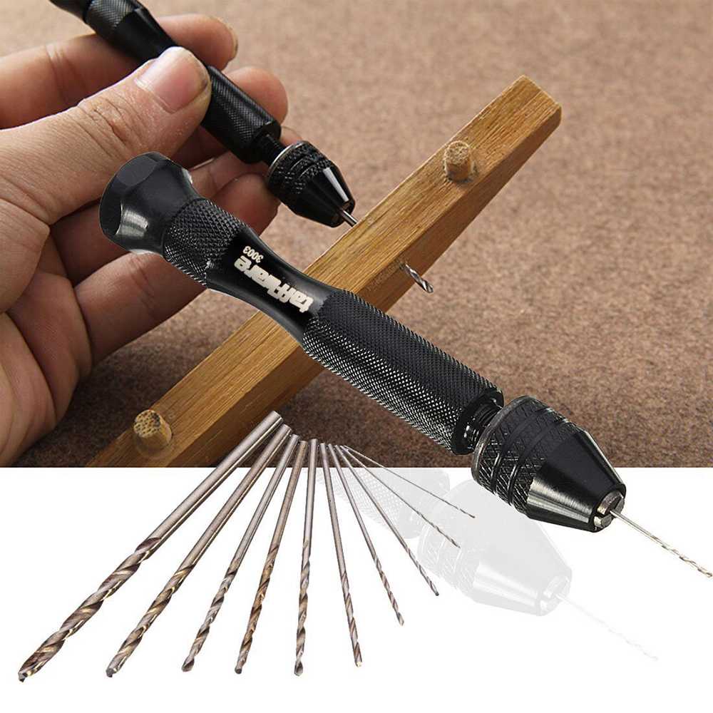 [BISA COD] JLNONLNJKT  Bor Tangan Manual HSS Twist Drills dengan 10 Mata Bor - 3003