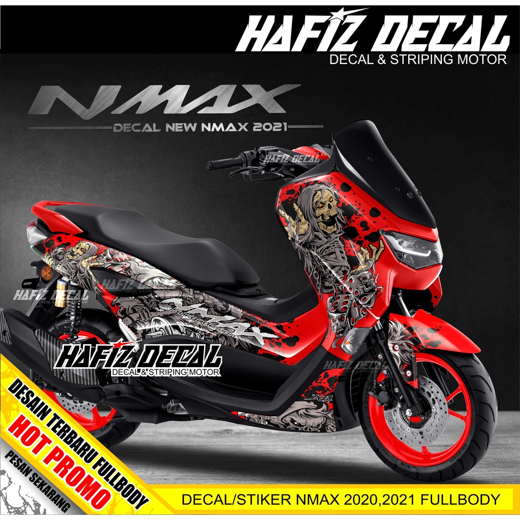 DECAL NMAX NEW SKUL, DECAL NMAX TENGKORAK, NMAX SKULL, DECAL NMAX 2020, DECAL NMAX 2021, DECAL NMAX 