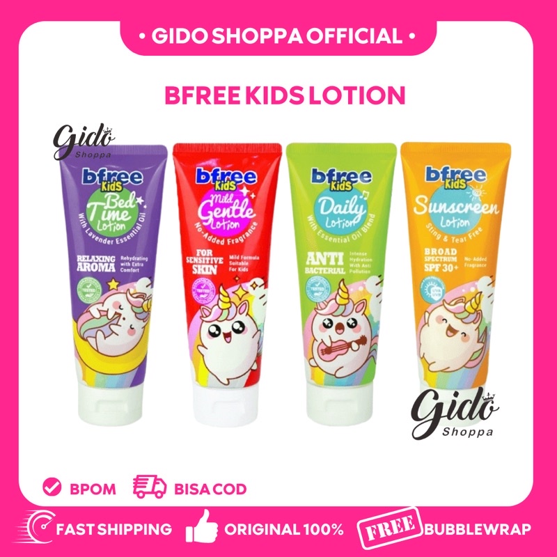 [BPOM] BFREE KIDS LOTION DAILY MILD GENTLE SUNSCREEN AULIA BROAD SPECTRUM  SPF 30 BED TIME RELAXING 