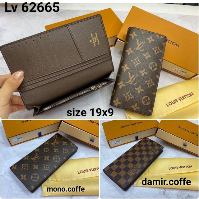 Dompet lipat branded/dompet wanita LV/ Long wallet import free box// Dompet lv
