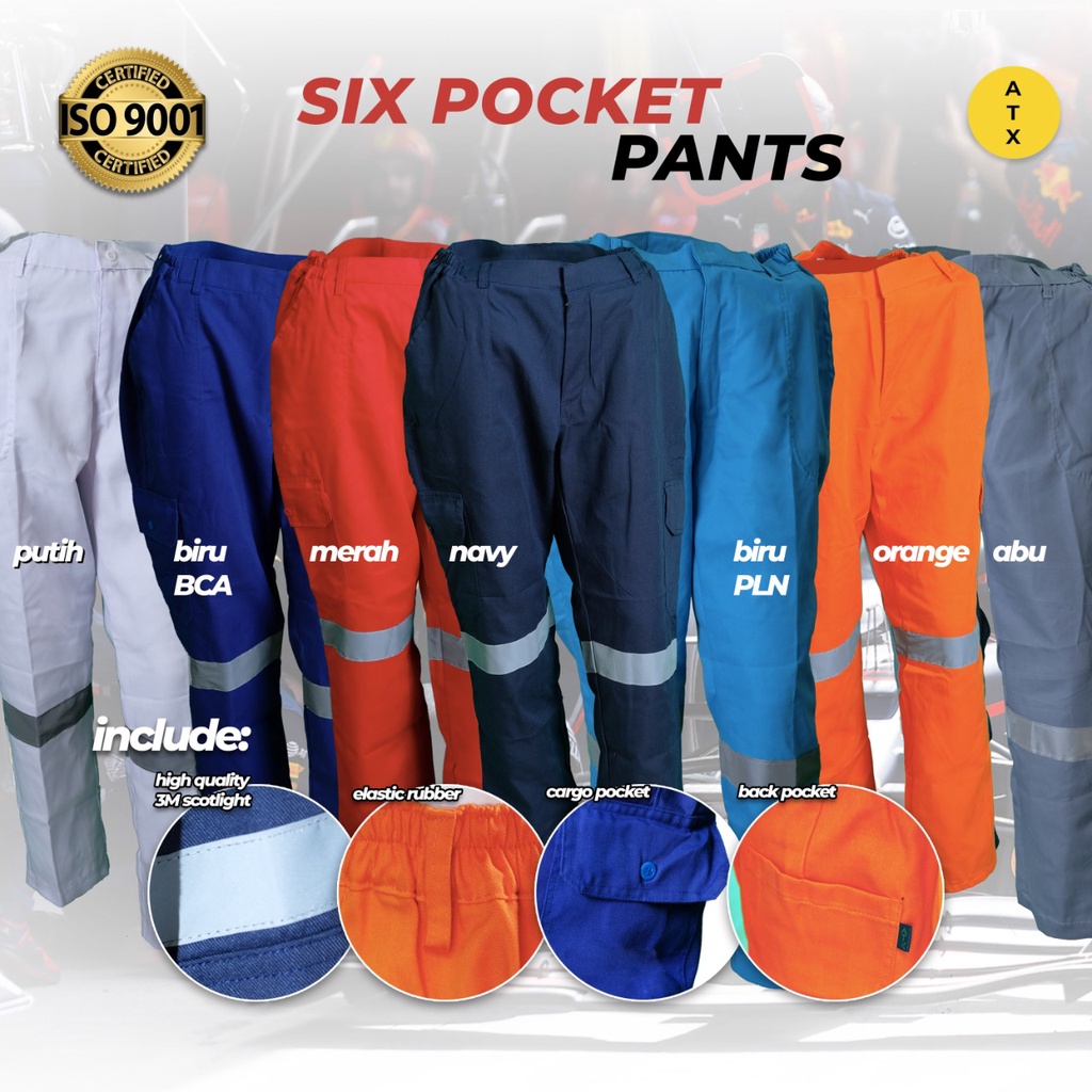 Wearpack Safety Werpak Kerja Hanya Celana Merk ATX warna Abu