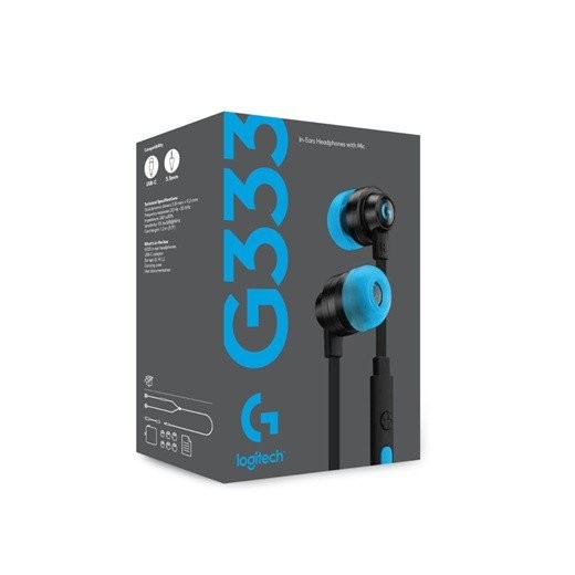 Logitech Earphone G333 In-Ear  Gaming with Type C Adapter G
