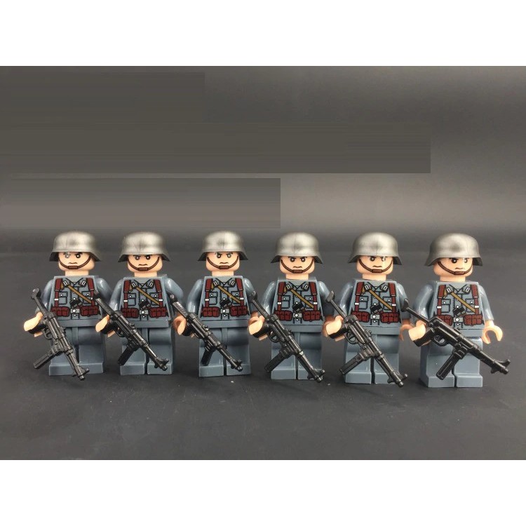 Mainan Lego Anak 6pcs MP40 Submachine Military Gun Weapons City Police Parts Playmobil Mini Figures