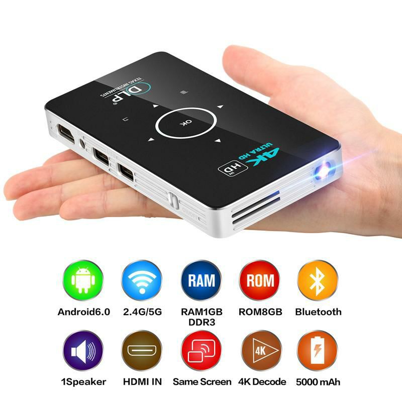 Mini Smart DLP Projector C6 Android 4Core Wifi 1080P