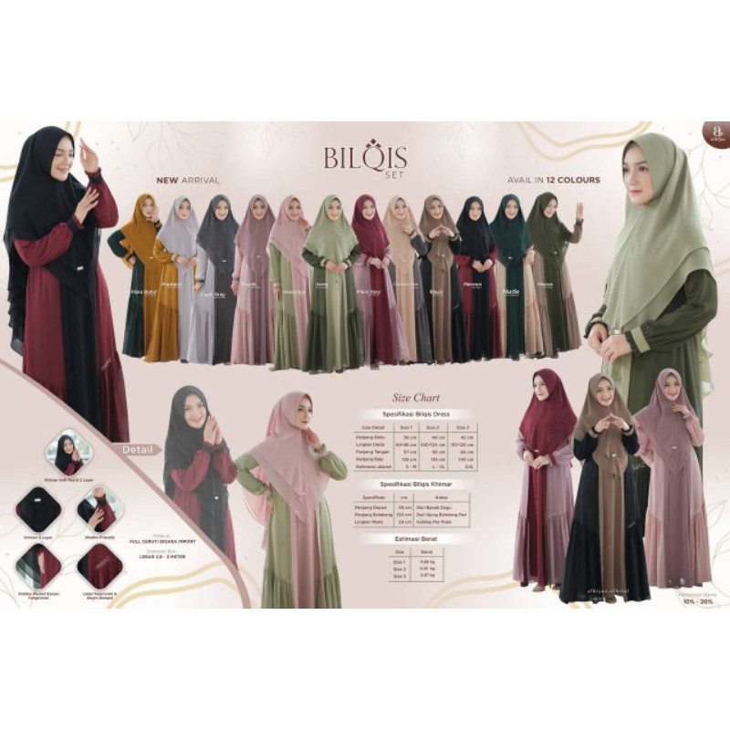 BILQIS SET GAMIS ORIGINAL ALHIJAZ (READY)