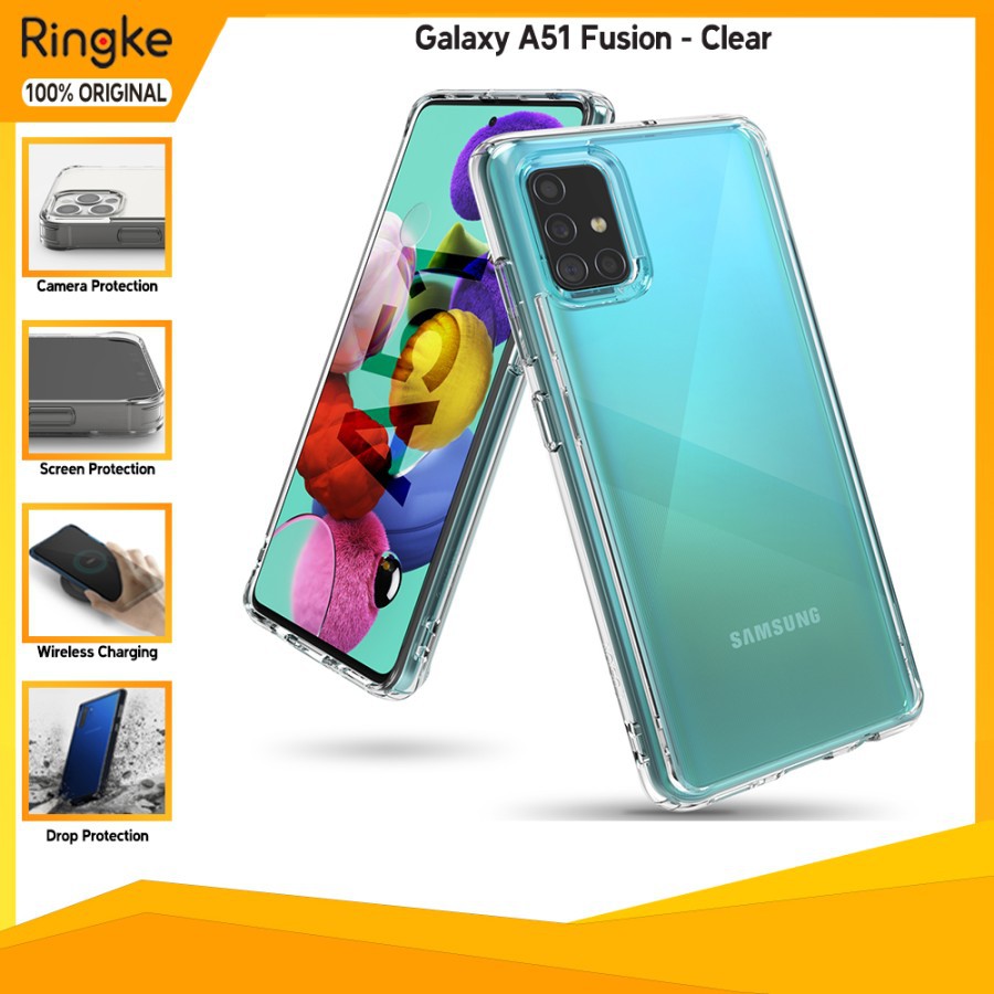 Ringke Casing Samsung Galaxy A51 Fusion X Anti Crack Tahan Banting  Softcase Tipis Military Drop-Fusion-Clear