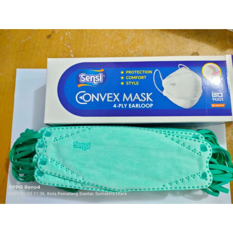 Masker Sensi Convex 4ply Earloop isi 20/original