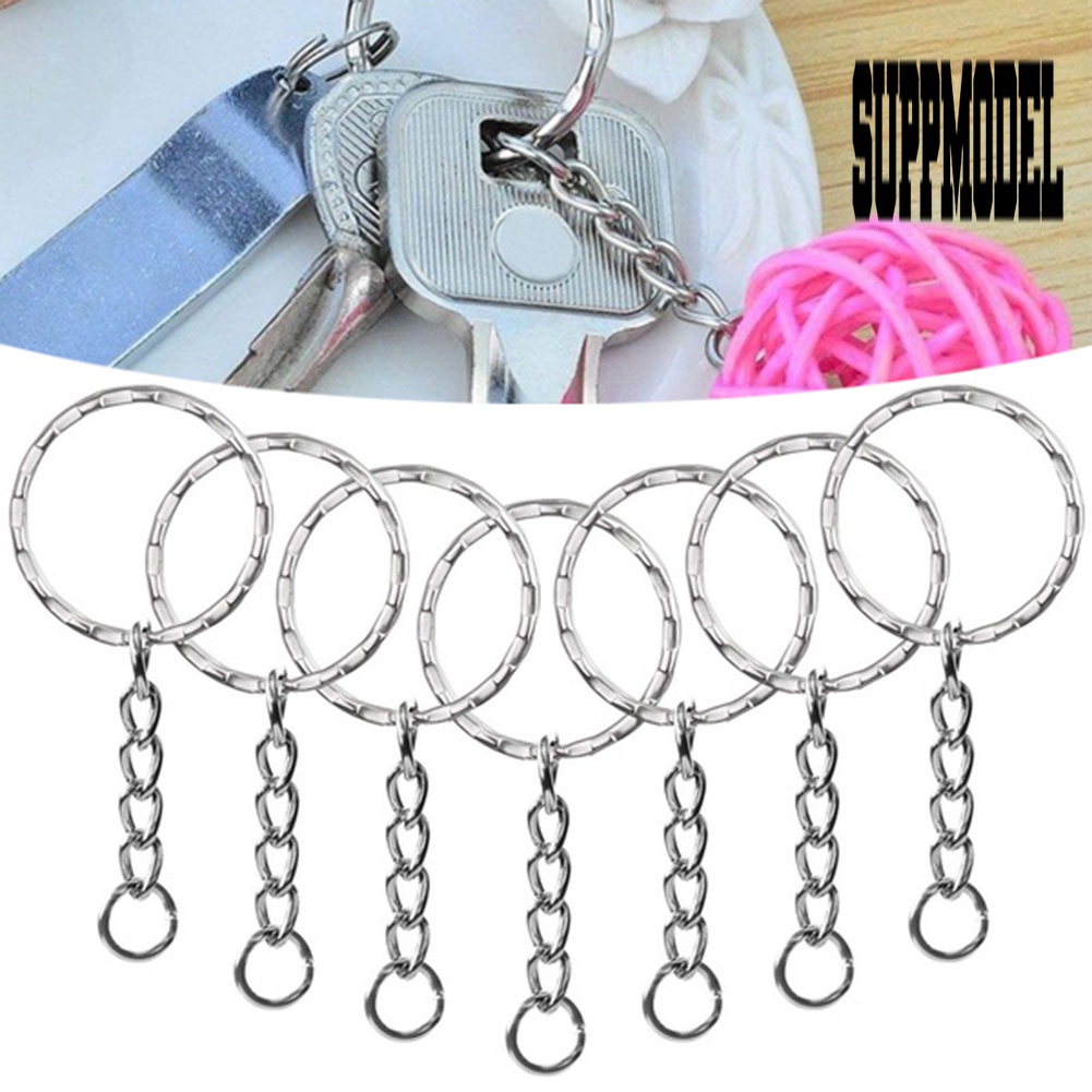 &lt; Suppmodel &gt; 50Pcs / Set Gantungan Kunci Kosong Bahan Metal Ukuran 25mm
