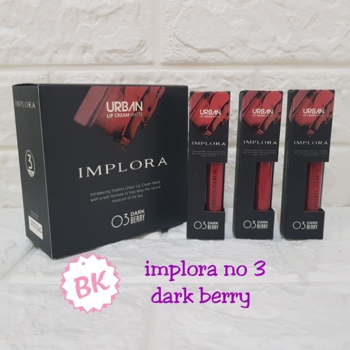 IMPLORA LIPCREAM NO 3 / IMPLORA URBAN LIP CREAM MATTE DARK BERRY
