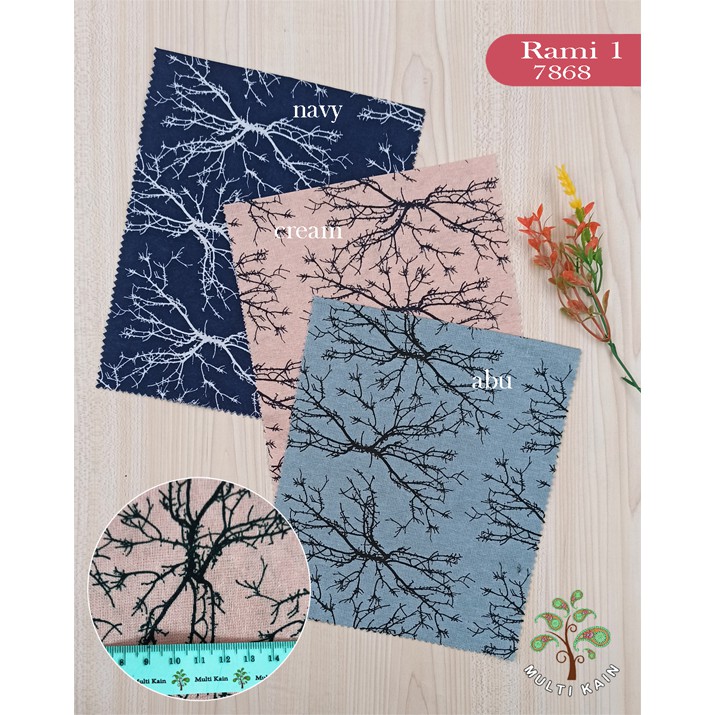 Bahan Multi Kain Linen Rami Katun Cotton Print Reaktif