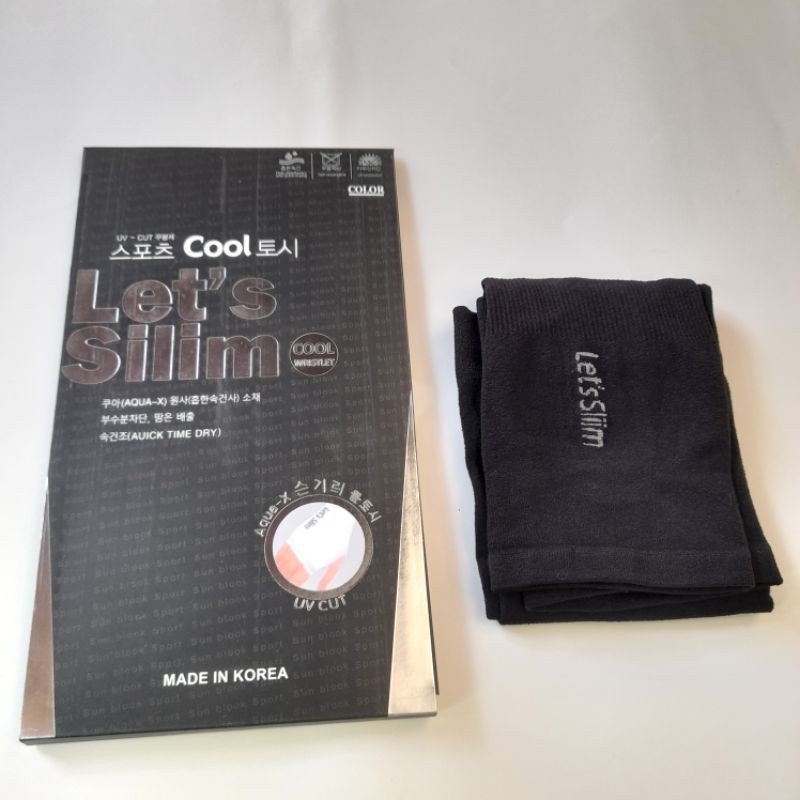 Manset Tangan Pria Wanita Handsock Lets Slim dan Lets Silim Anti UV-Manset hitam box
