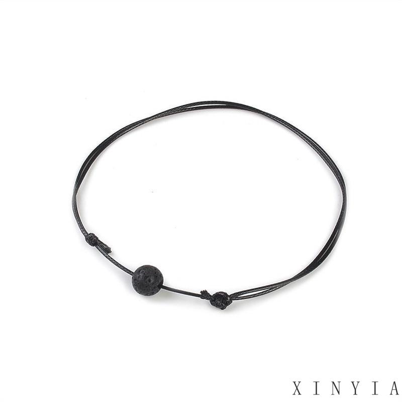 Xia.id Gelang Kaki Anyaman Tali Adjustable Gaya Retro Simple Aksesoris Pria / Wanita