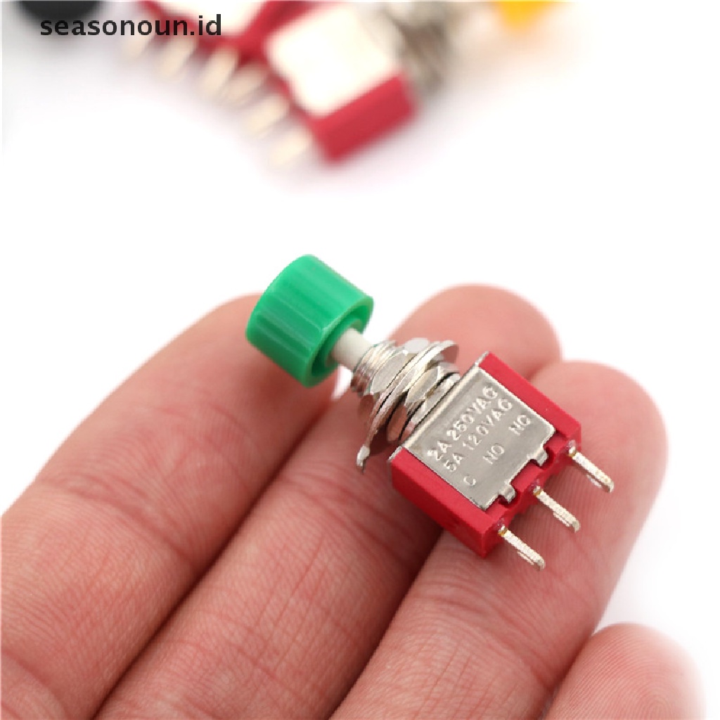 2 Pcs Tombol Tekan 3 Pin Momentary PS-102 DS612 1NO 1NC