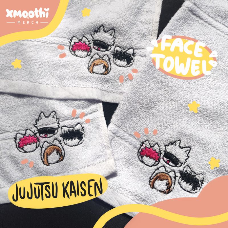 JUJUTSU KAISEN FACE/HAND TOWEL - HANDUK WAJAH/MUKA - SAPU TANGAN HANDUK - CHIBI NEKO JUJUTSU - HANDU