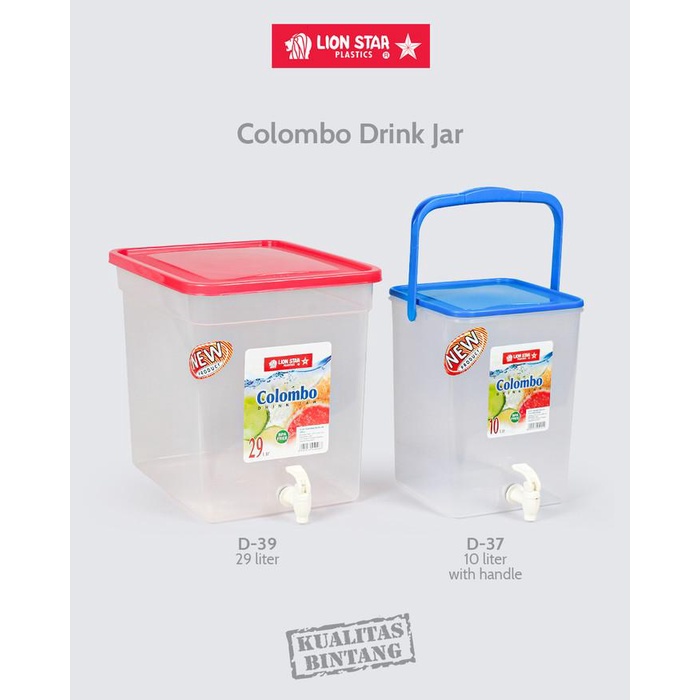 Dispenser Lion Star Colombo Drink Jar Tempat Air Jualan Es Buah Kran Dispenser