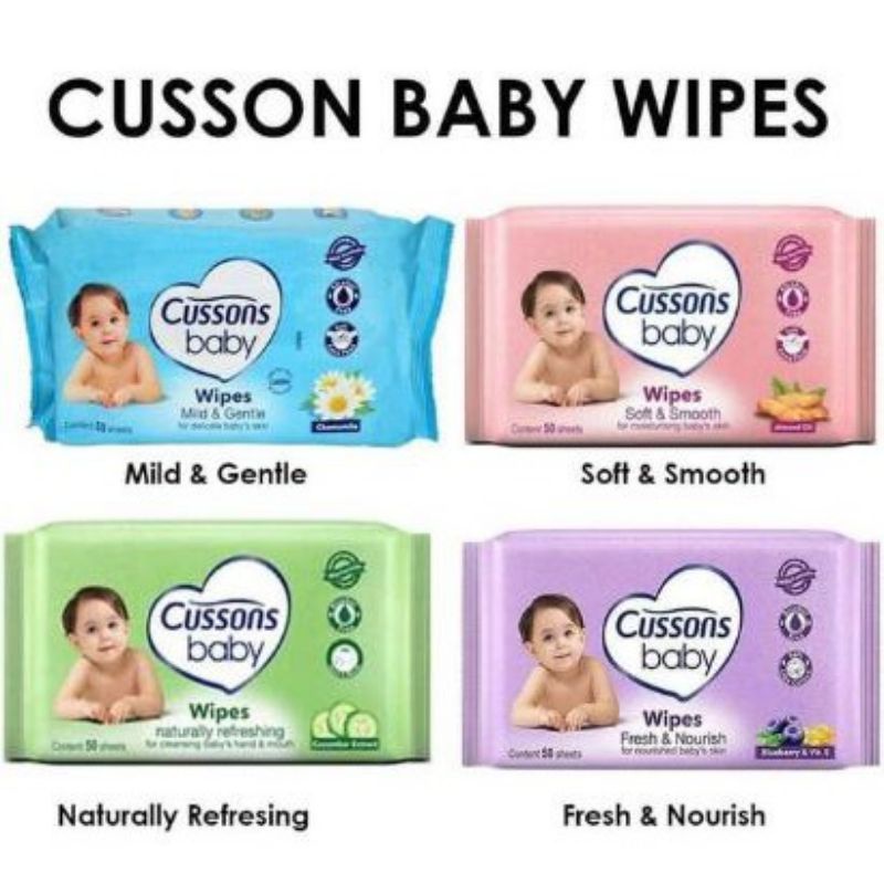 Tisu basah baby Cussons 50's / Tisu basah Kodomo 50's / Baby Wipes