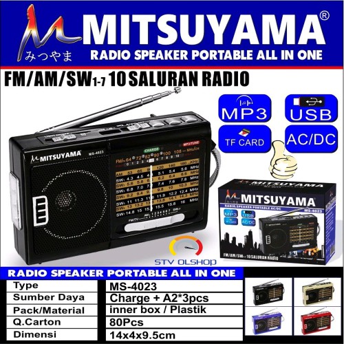 Speaker Radio Mini Portable + Senter LED MITSUYAMA MS-4023