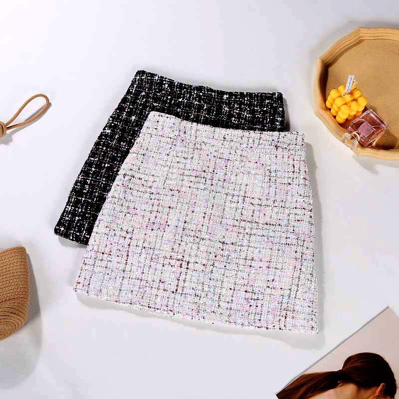 BKY - Korean Tweed Mini Skirt A-Line Highwaist - Yeji