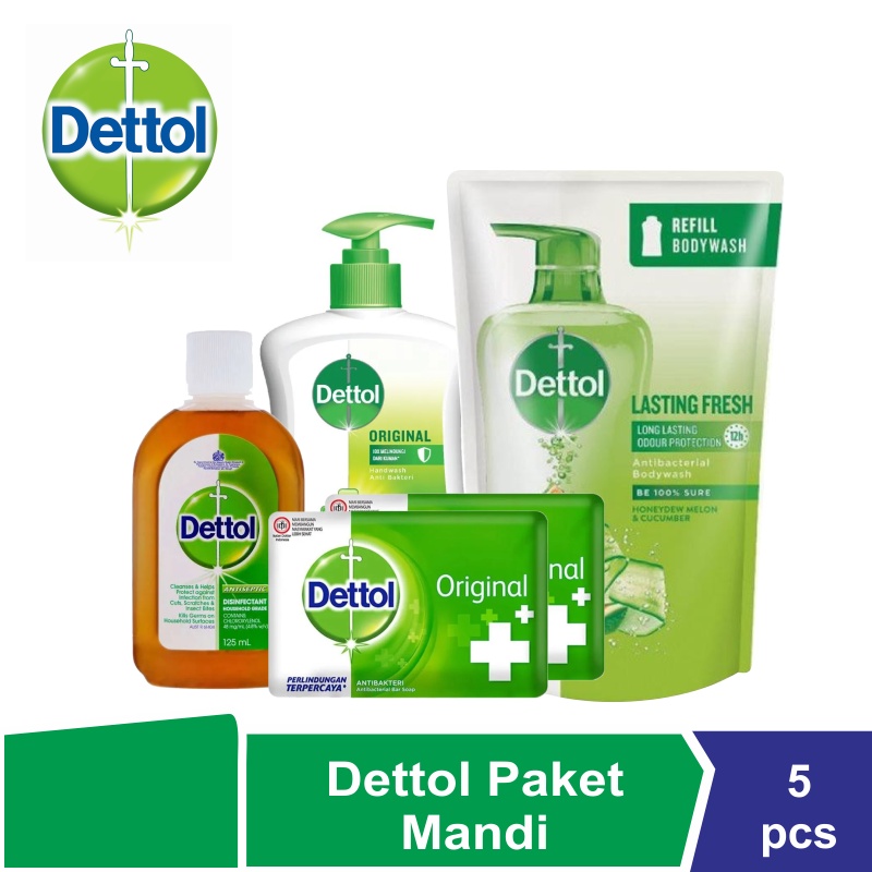 Dettol Paket Mandi Legkap 5 pcs