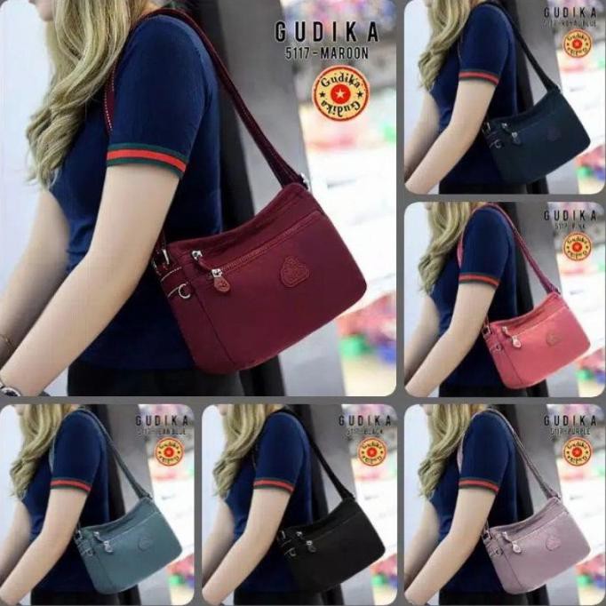 Tas Selempang Wanita Batam Import Original Gudika 5117 Tas Branded - Black Djamenashop