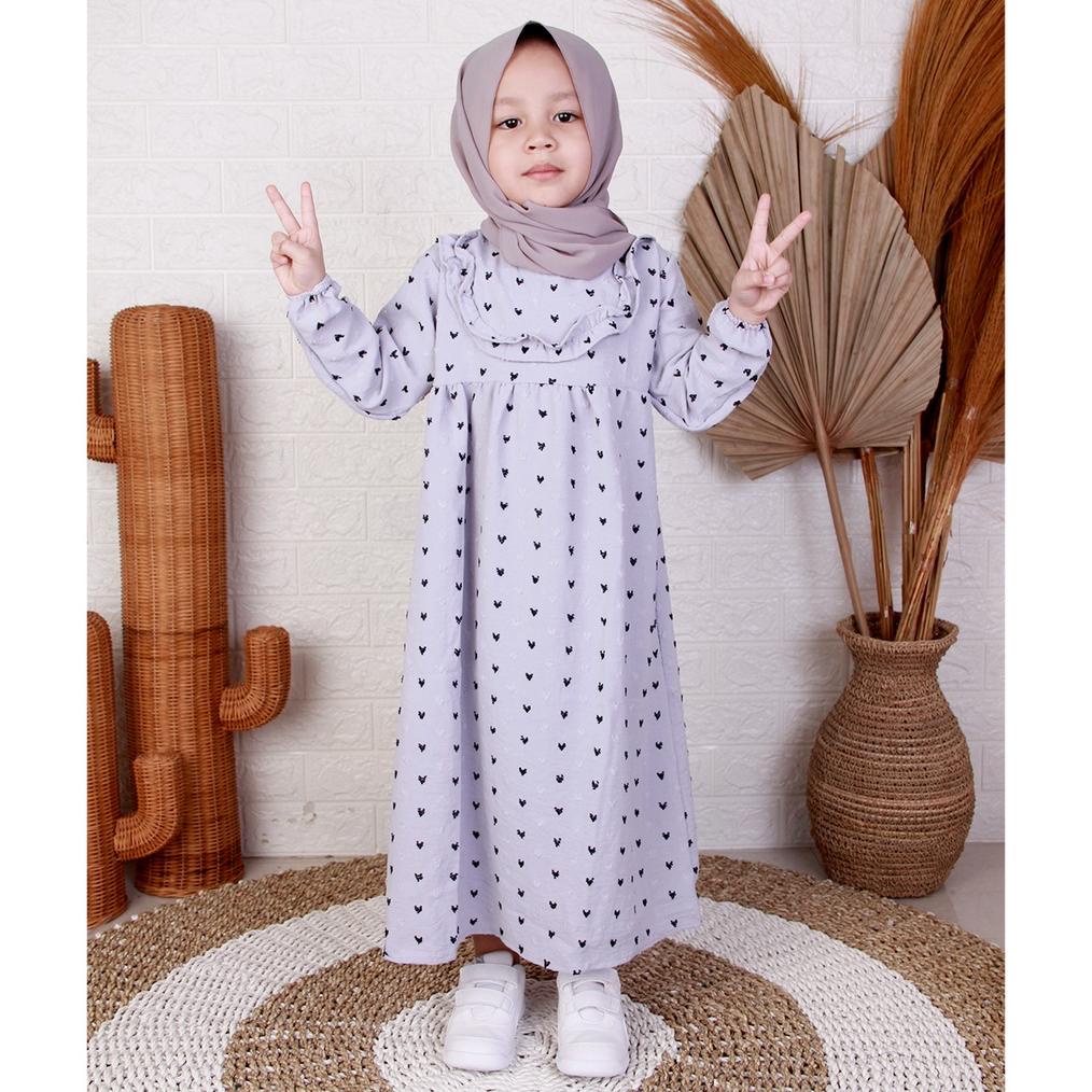 Dungdungkids Gamis Anak Crincle Uragry Balita Syari Nabila 2- 5 Tahun