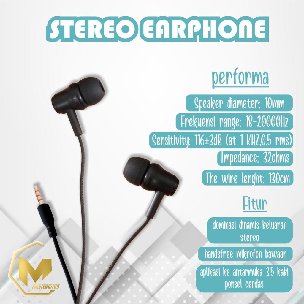 BM031 Headset DIINAMI E39 stereo Earphone Bass Android iPhone Original With MIC - Garansi 1 Tahun MA1833