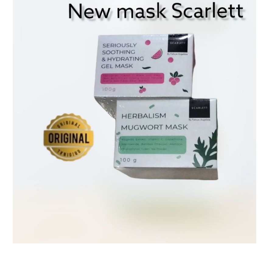 SCARLETT HERBALISM MUGWORT MASK SCARLETT SERIOUSLY SOOTHING AND HYDRATING GEL MASK MASKER SCARLETT MASKER MUGWORT SCARLETT SERUM SCARLETT CREAM SCARLETT FACIAL WASH SCARLETT TONER SCARLETT BY FELICYA ANGELISTA