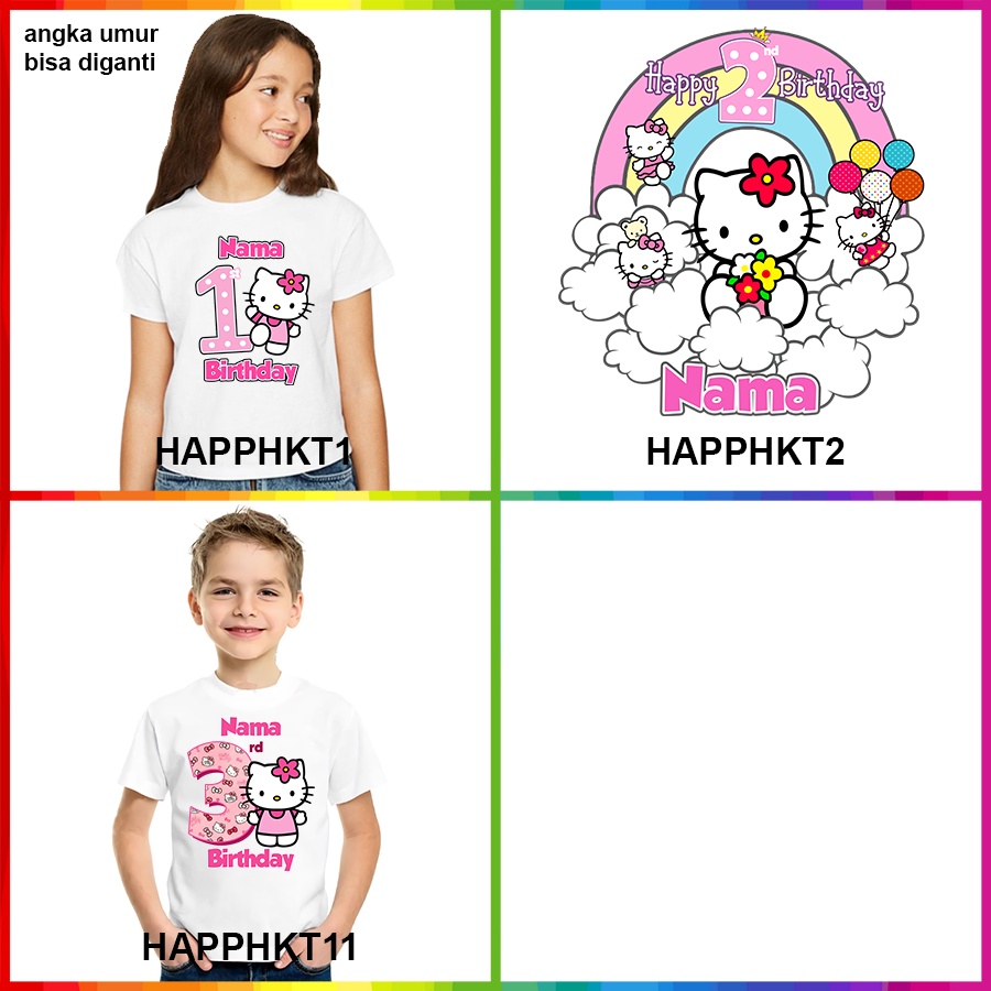 Baju Kaos ANAK DAN DEWASA HELLO KITTY COUPLE (FREE NAMA)