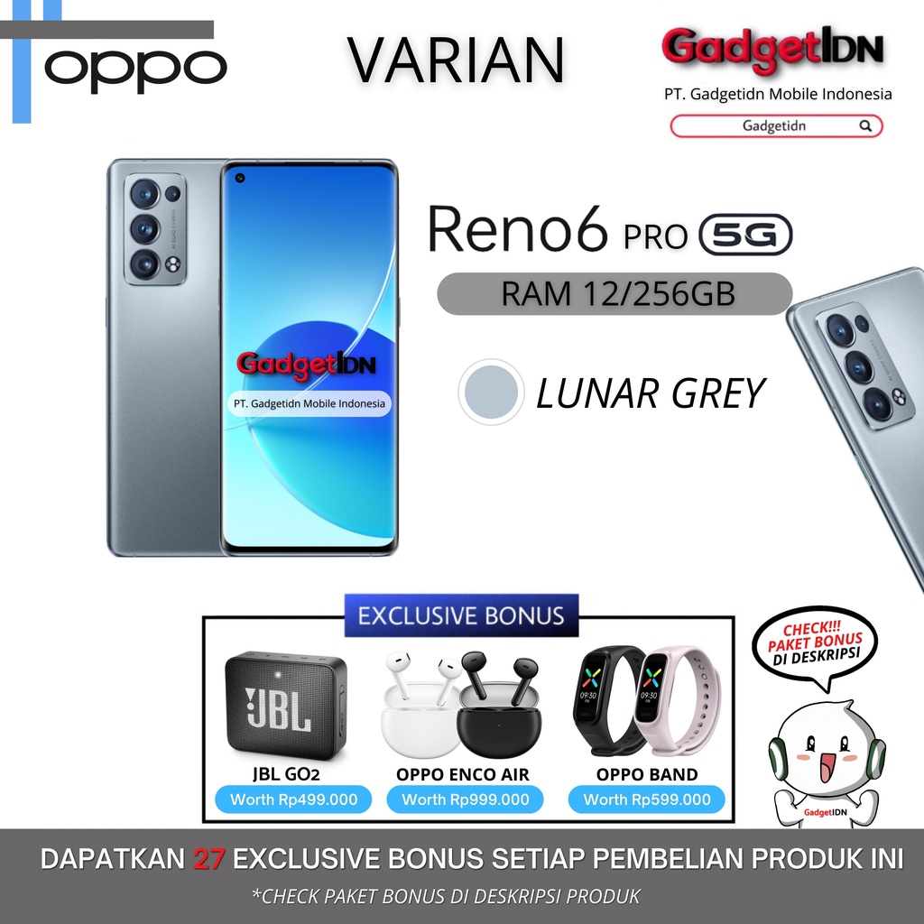 OPPO RENO 6 (RENO6 5G / RENO6 / RENO 6 PRO ) NFC 8/128GB -12/256GB GARANSI RESMI