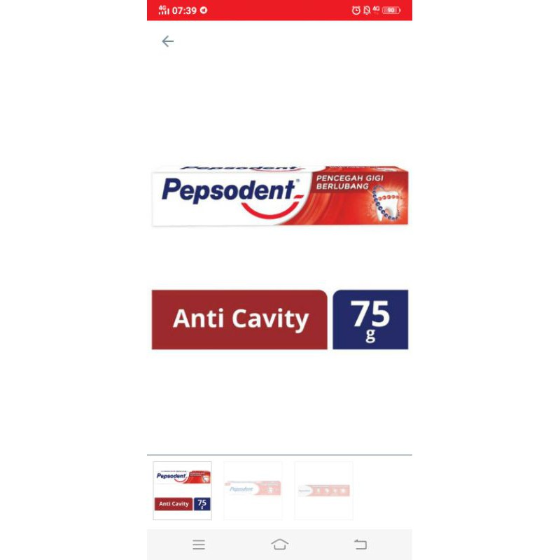 pepsodent 75gram