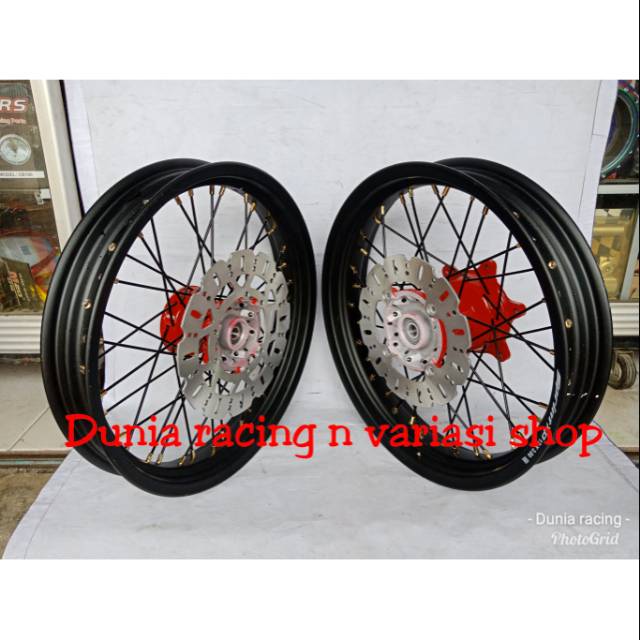 Velg Supermoto Honda CRF 150 ring 17 lebar Tromol depan belakang Crf pnp Sama rakit