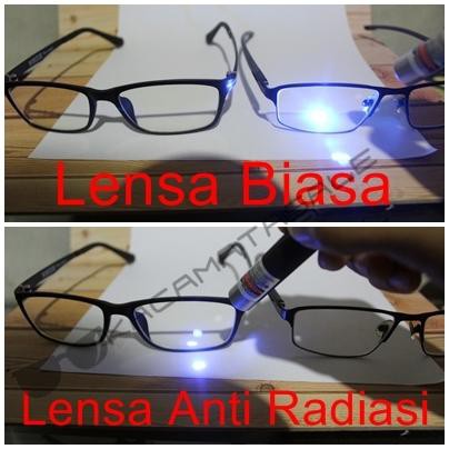 Frame Kacamata Kaca mata Kore Lensa Anti Radiasi Komputer Hp Blue Ray Hitam Kateluo Ori