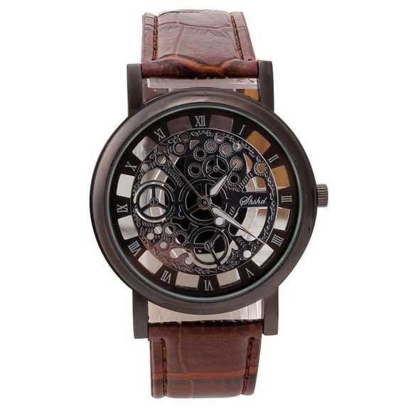 Jam Tangan Pria Original Hollow Skeleton Design Quartz Analog Anti Air Murah Terbaru Shshd GMT886