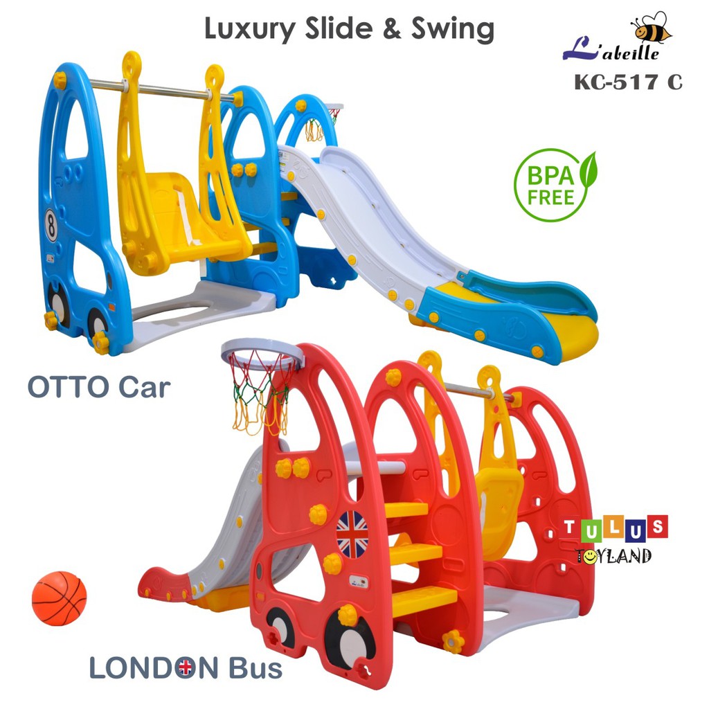 Perosotan Ayunan Labeille Luxury LONDON Bus OTTO Car Slide Swing KANGAROO Seluncuran Anak Basketball