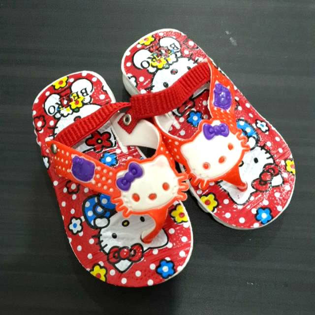 SANDAL CIT ANAK BALITA SENDAL JEPIT CIT HELLO KITTY ANAK CEWEK PEREMPUAN BALITA UMUR 10-15 BULAN 558 HK