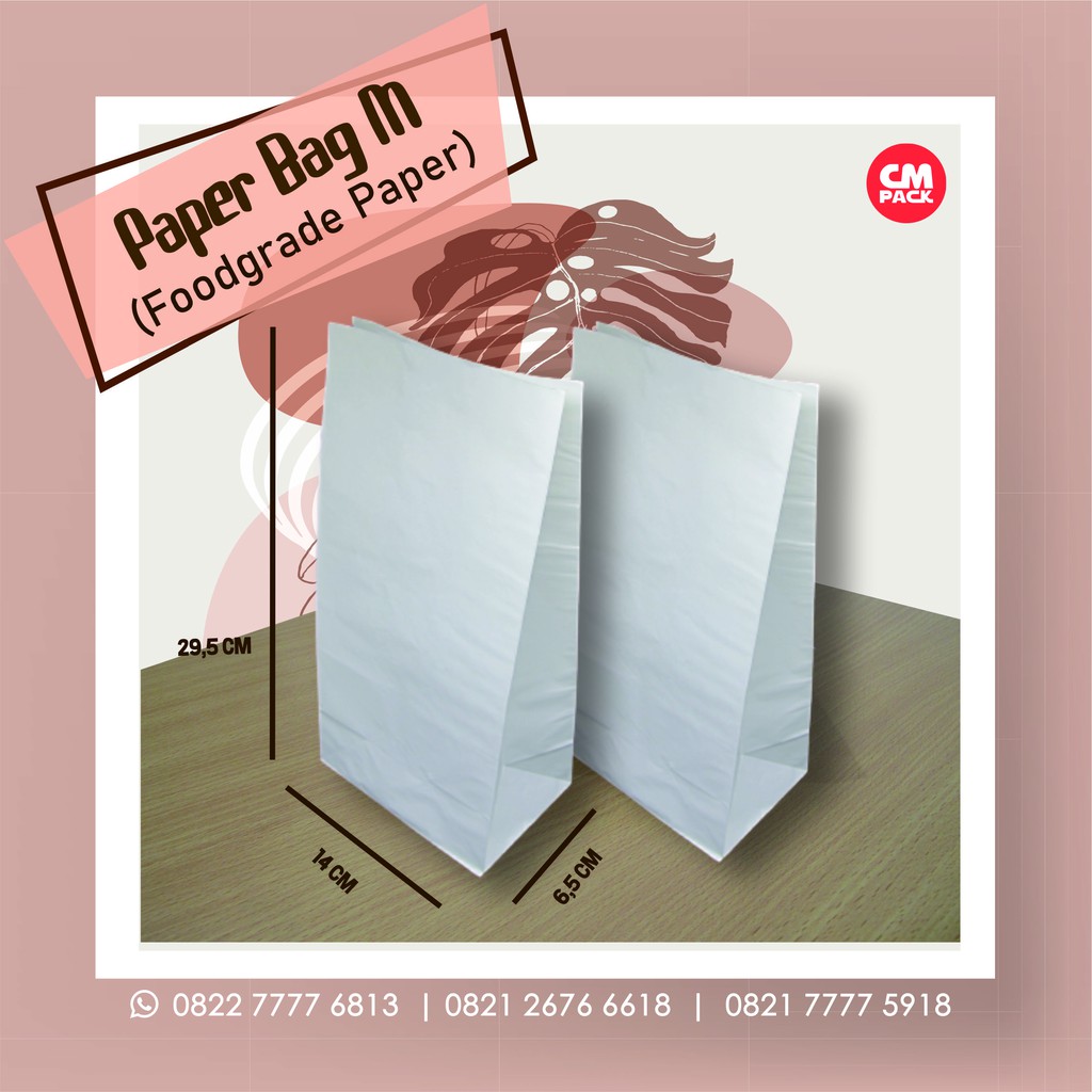 

PAPER BAG PUTIH M CITY BOX (1 PACK ISI 50 PCS)