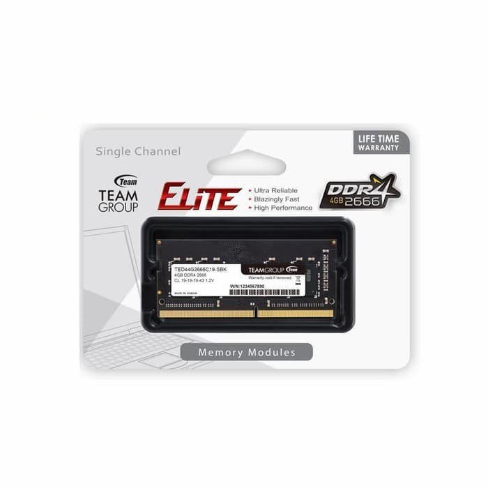 Ram Notebook Team Elite 4GB DDR4 2666Mhz - SO-DIMM 4GB DDR4 PC21300