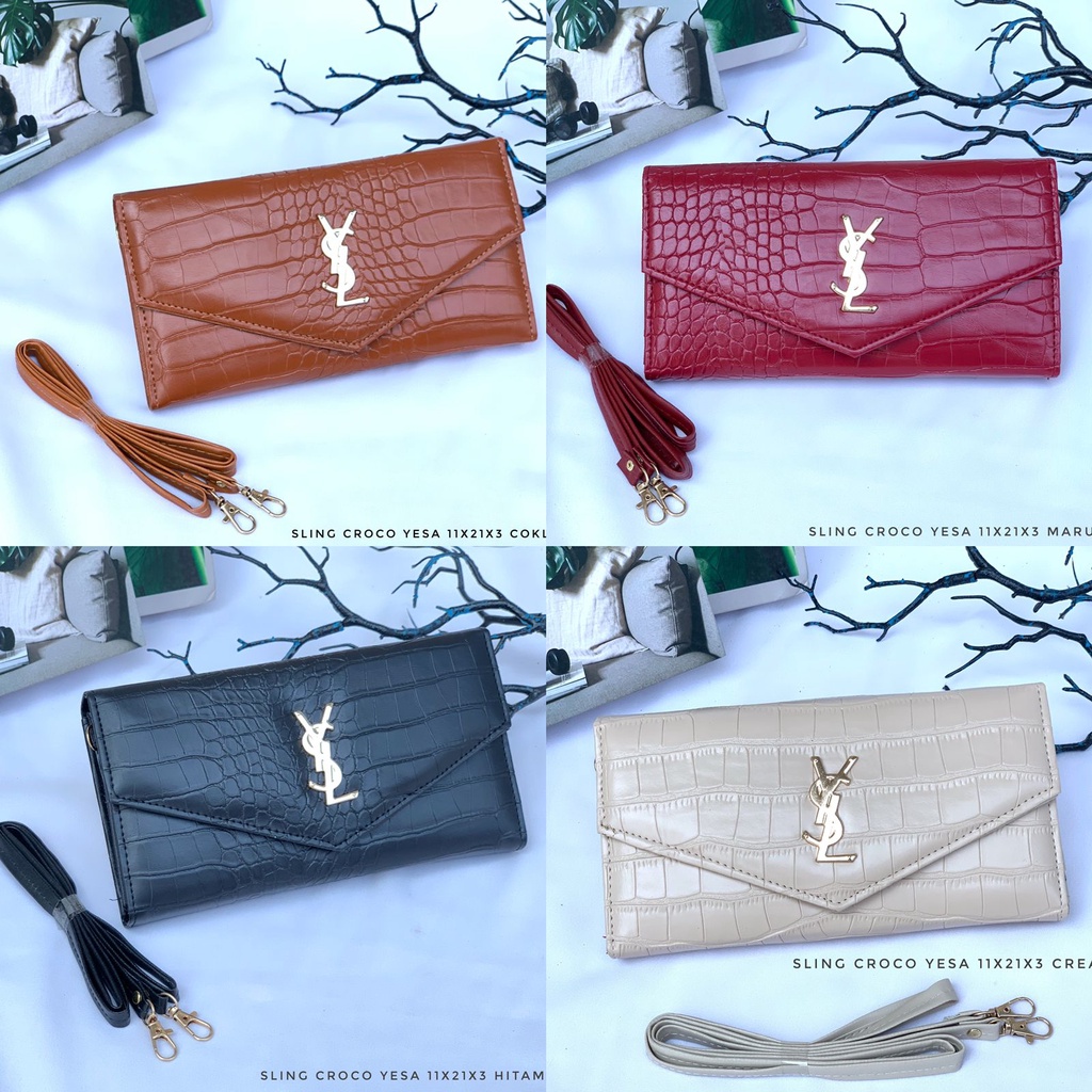 Dompet Croco Yesa/ Dompet wanita murah/ Sling bag bahan croco